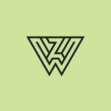 İlk harf WZ veya ZW monogram logosu