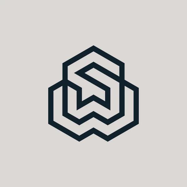 Modern ilk harf SW veya WS monogram logosu