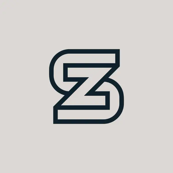 现代首字母Sz或Zs单字标识 — 图库矢量图片