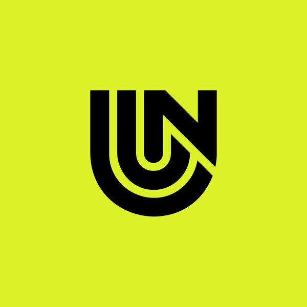 Initial letter UN or NU monogram  logo