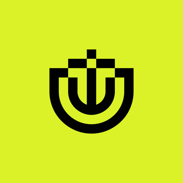 Initial letter UI or IU monogram  logo