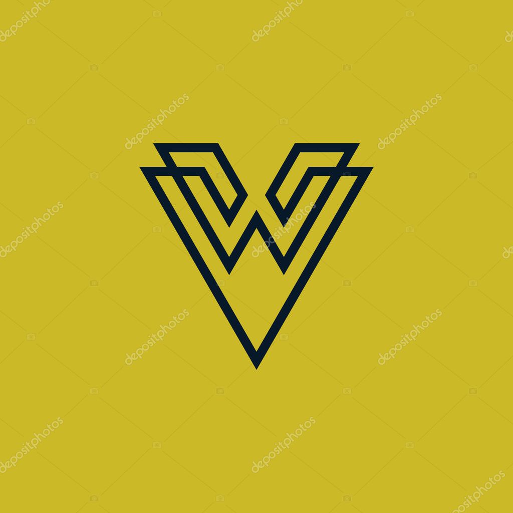 Initial letter VW or WV monogram logo