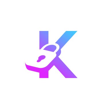 modern ilk harf K asma kilit logosu