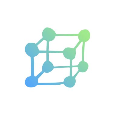 Küp şeklindeki biyolojik hücre ağlarının el çizimi