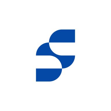 modern mavi harf S logosu