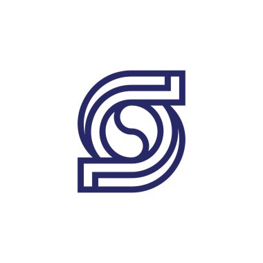 Modern ve basit yin-yang S harfi logosu