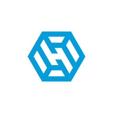 Letter H diamond tech logo clipart