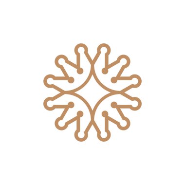 Zarif taç yıldızı çiçek logosu