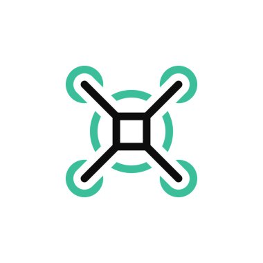 Basit modern drone rotor logosu