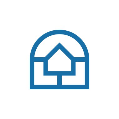 Basit geometrik ev tünel logosu