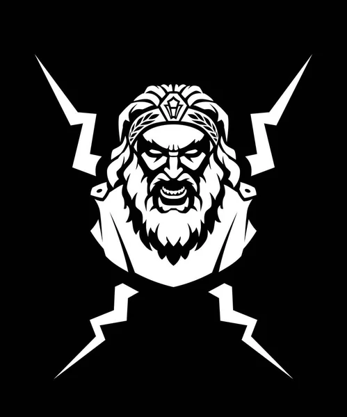 Dio Greco Zeus Fulmine Sigil Design — Vettoriale Stock