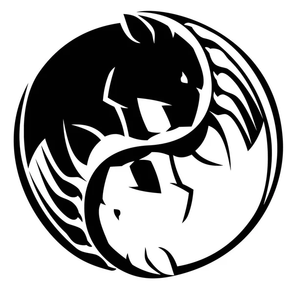 Pantera Yin Yang Simbolo — Vettoriale Stock