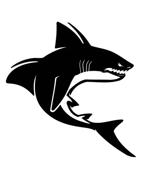 Prehistoric Shark Saivodus Striatus Extinct Marine Predator — Stock Vector