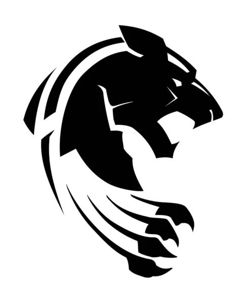 Black Panther Badge Emblem Symbol — Stock Vector