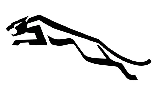 飛躍するジャガー シンプルな幾何学的イラスト — ストックベクタ