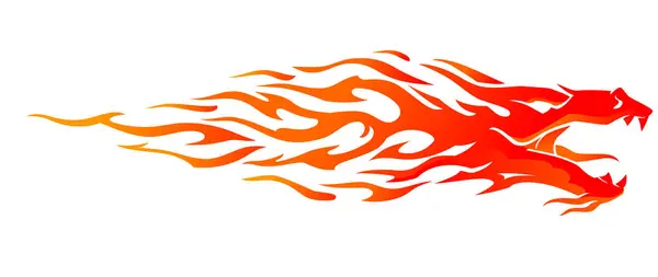 Dragon Feuriges Abstraktes Flammendesign — Stockvektor