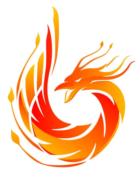 Resumo Pássaro Phoenix Ilustração Fiery —  Vetores de Stock
