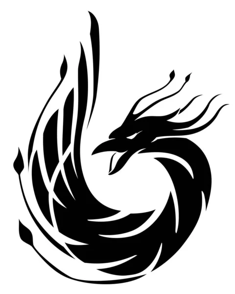 Silhouette Forme Arc Abstrait Phoenix — Image vectorielle