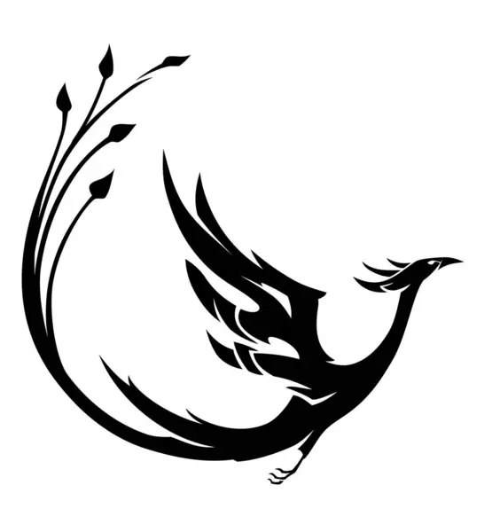 Symbole Phoenix Silhouette Vue Côté — Image vectorielle