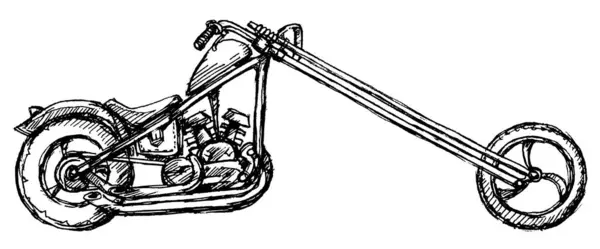 Измельчитель Чернил Мотоцикл Вид Сбоку — стоковый вектор
