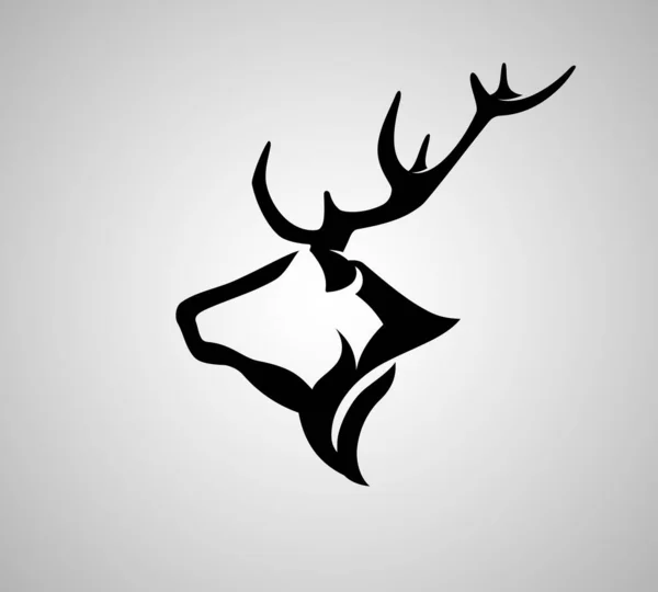 Stag Reindeer Head Side View Abstract Illustration — Stock Vector