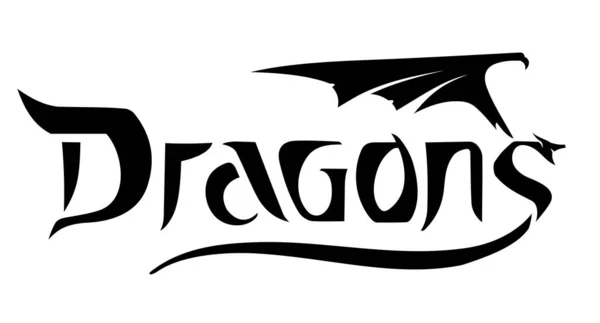Team Dragons Logo Design Concept — Vettoriale Stock