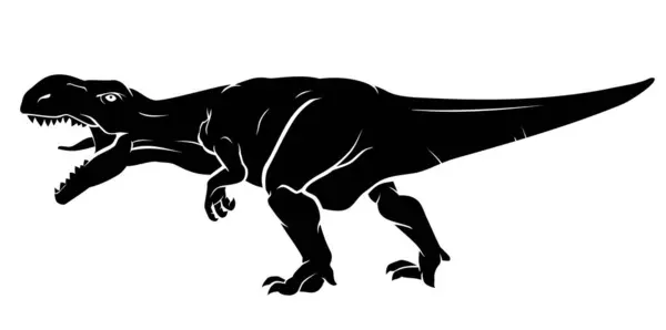Rex Fearsome Growl Dinosaur Silhouette Illustration — Stockový vektor