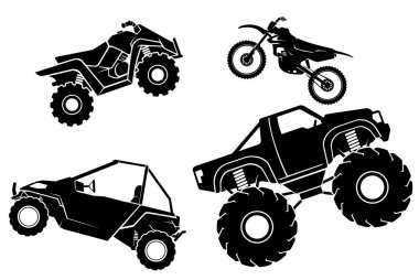 Off Road Vehicle Set, Siluet Resimleri