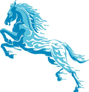 Water Horse, Blue Mythical Creature clipart