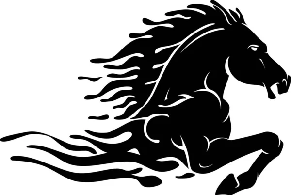 Water Horse Silhouette Mythical Creature — Stock Vector