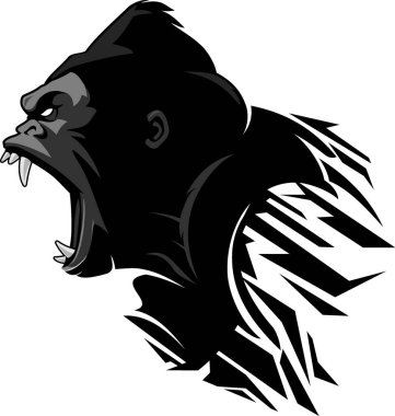 Hırıldayan Vahşi Goril Tarafı Görünümü, Soyut Modern Geometrik