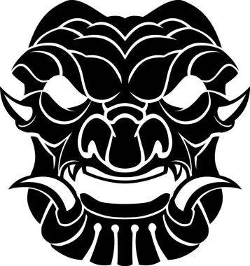 Fantezi ve Ortaçağ Samuray Maskeli Silueti