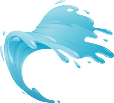 Temiz Su Sıçratma, vektör illüstrasyonu