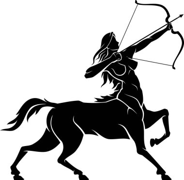 Kadın Centaur Archer Siluet Sembolü