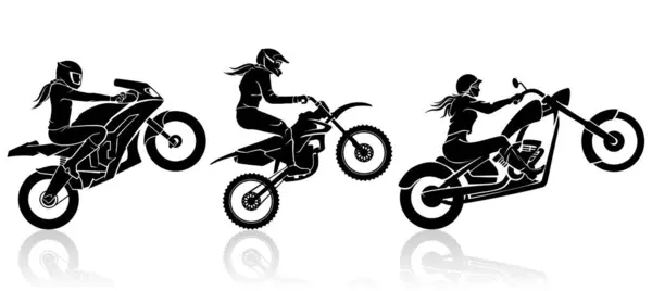 Ekstremalne Motocykl Kobieta Rider Ilustracja Stockowa