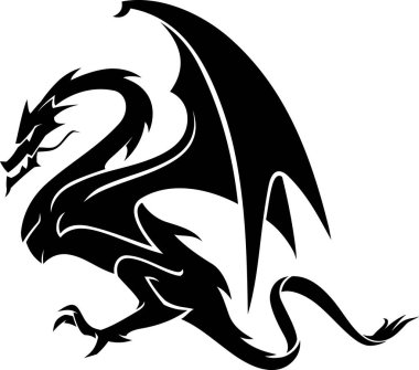 Ateş Ejderhası Keskin Mürekkep Efsanevi Yaratığı