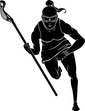 Lacrosse Female Play Rush, Vektör spor illüstrasyonu