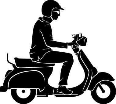 Scooter Bisiklet Sürüşündeki Erkek