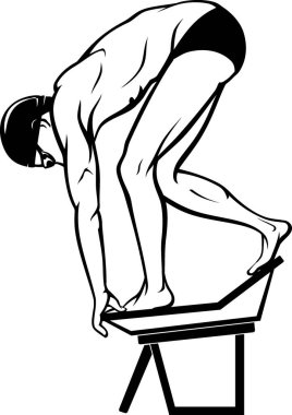 Dalış Platformunda Erkek Yüzücü