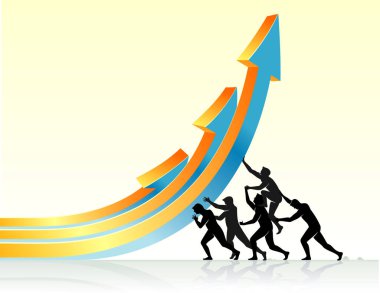 Takım çalışması Mighty Push - Çizgi grafiğini bükmek için birleşik güç