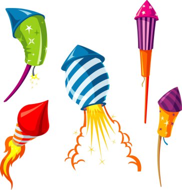 Havai fişek seti, etkinlik için roket tasarım elementlerinin varyasyonları