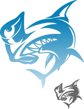 Çekiç Başı - Yırtıcı balığın soyut çizimi