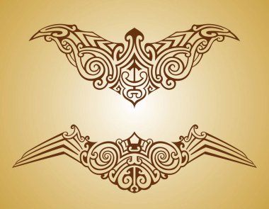 Maori Kanat Dövmesi Seti - Geleneksel Maori Biçimi zarif kanat oluşturma