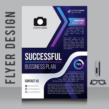 creative business brochure flyer design with vibrant colors template design illustration clipart