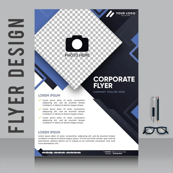 Design Folheto Negócios Criativo Com Cores Vibrantes Modelo Design Ilustração — Vetor de Stock