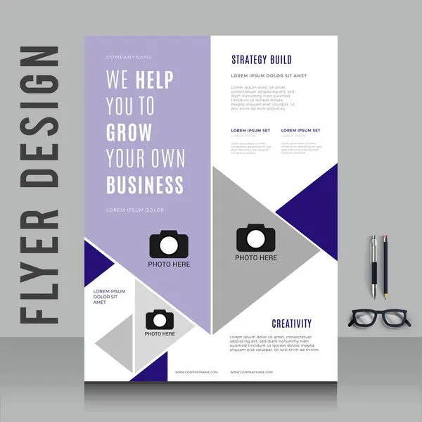 Creative Business Brochure Flyer Design Vibrant Colors Template Design Illustration — Stock Vector