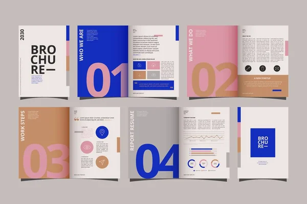 Canlı Renkli Şablon Tasarım Illüstrasyonlu Yaratıcı Dergisi Tasarımı — Stok Vektör