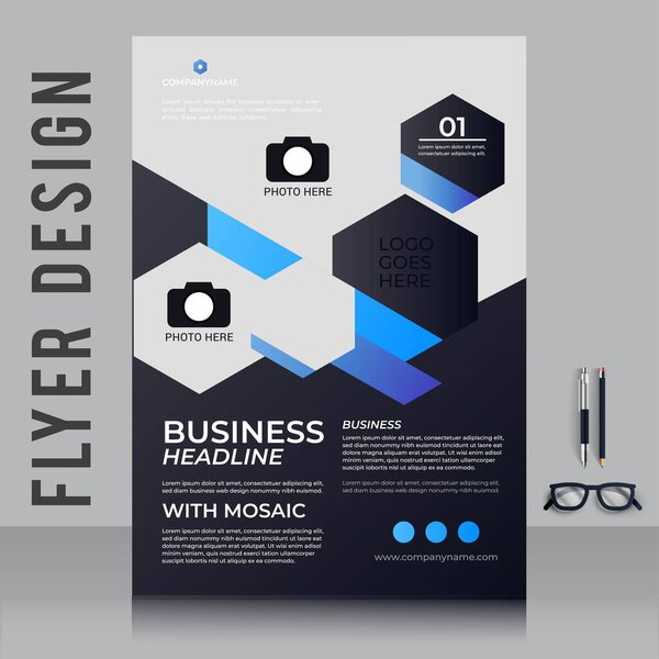 creative business brochure flyer design with vibrant colors template design illustration