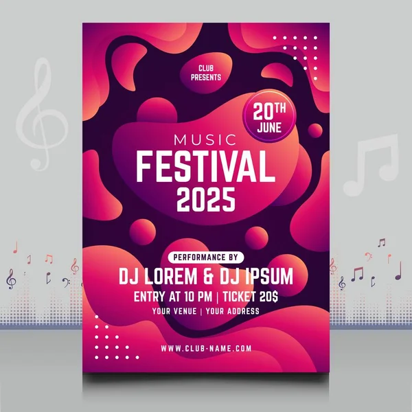 Κομψό Φυλλάδιο Φεστιβάλ Ηλεκτρονικής Μουσικής Δημιουργικό Στυλ Μοντέρνο Σχεδιασμό Σχήματος — Διανυσματικό Αρχείο
