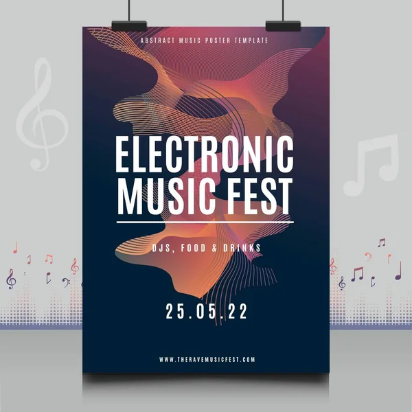 Elegant Elektronisk Musik Festival Flyer Kreativ Stil Med Modern Ljudvåg — Stock vektor